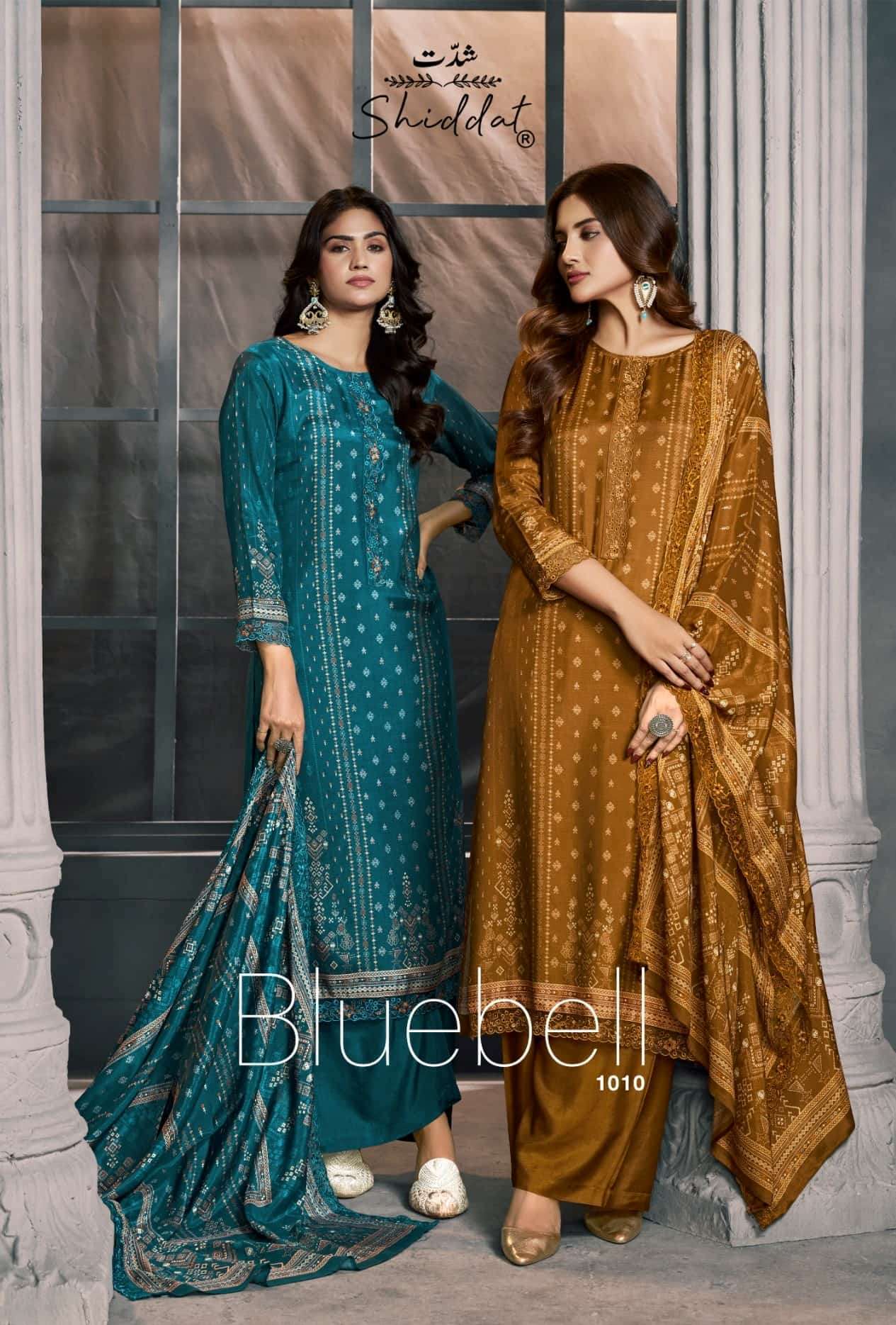 SHIDDAT BLUEBELL DIGITAL PRINTED MUSLIN LADIES SUIT WHOLESALER BEST RATE 