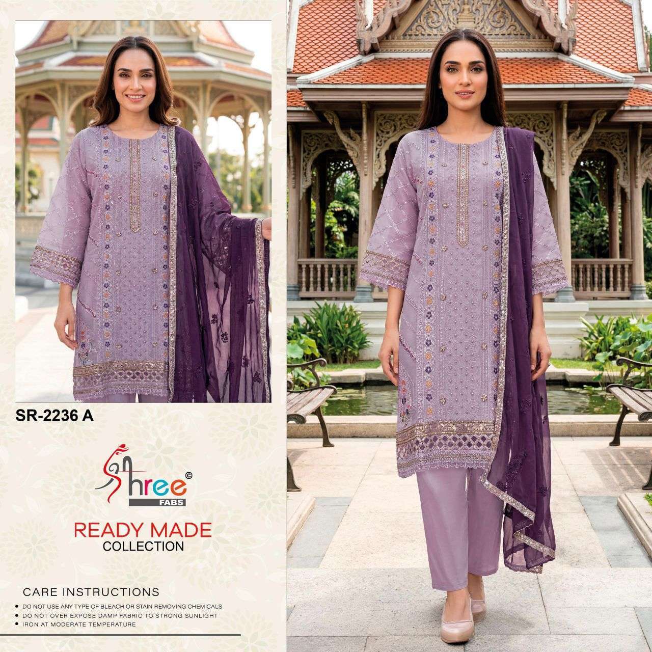 SHREE FAB 2236 CHIFFON READYMADE PAKISTANI SUIT WHOLESALER BEST RATE DEALER IN SURAT 