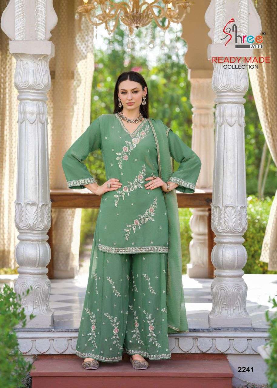 SHREE FAB 2241 MOSS CHIFFON BEADS WORK READYMADE SALWER KAMEEZ BEST RATE 2026