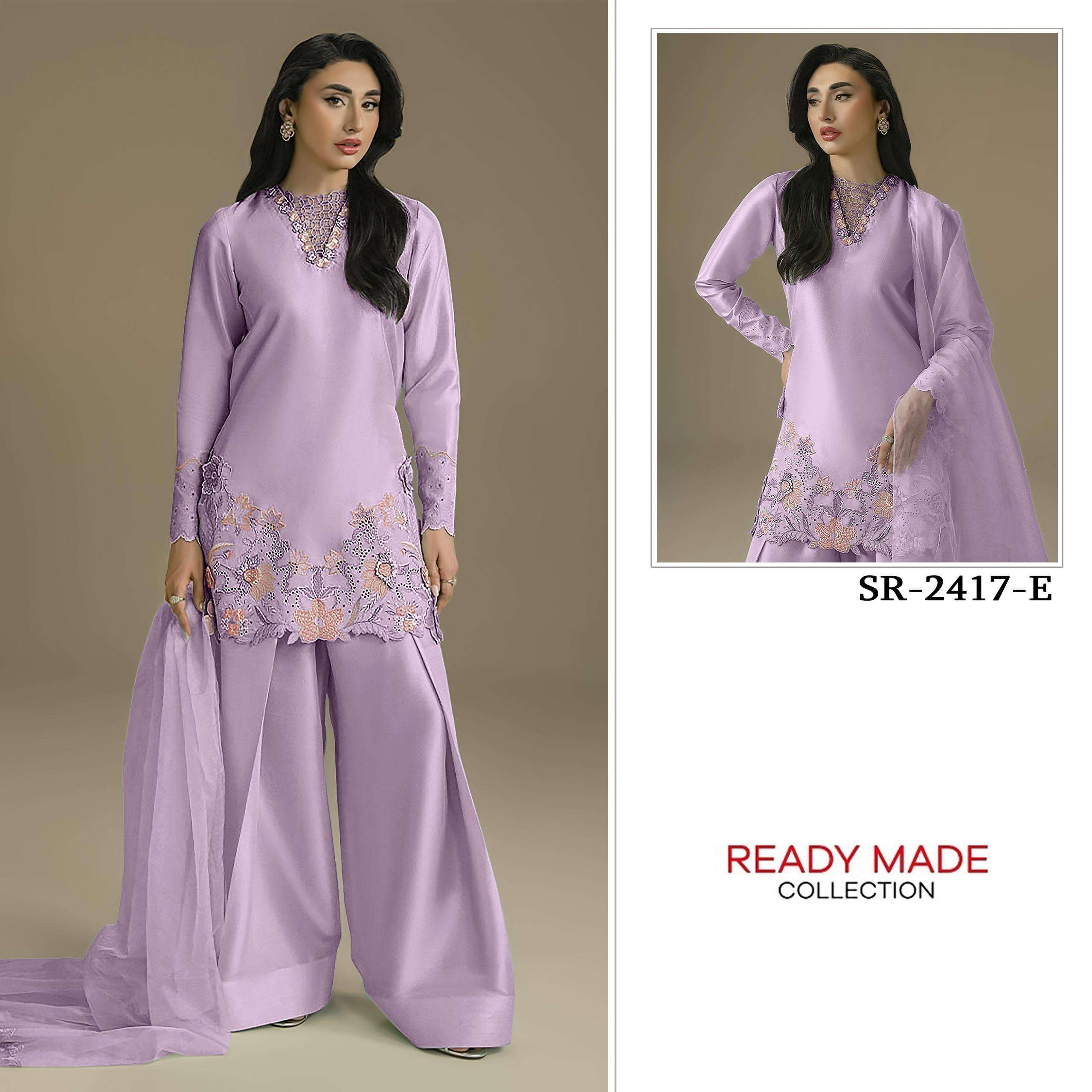 SHREE FAB 2417 SATIN VISCOSE HEAVY FANCY WORK READYMADE SALWER KAMEEZ BEST RATE 2026