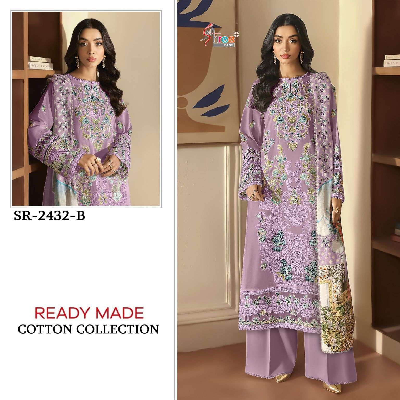 SHREE FAB 2432 CAMBRIC LAWN COTTON READYMADE PAKISTANI SUIT WHOLESALER 