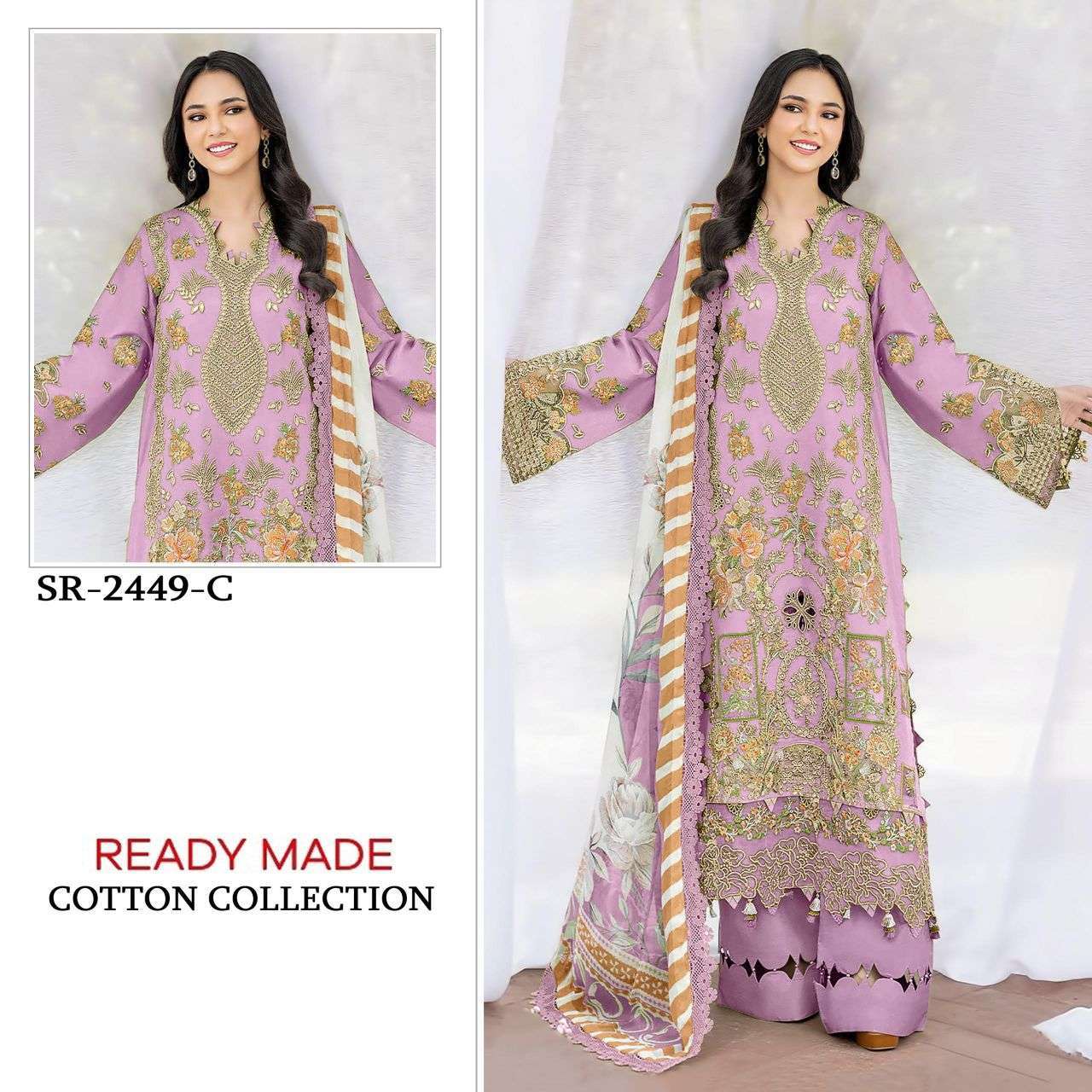 SHREE FAB 2449 CAMBRIC COTTON PAKISTANI READYMADE SALWER KAMEEZ BEST RATE 