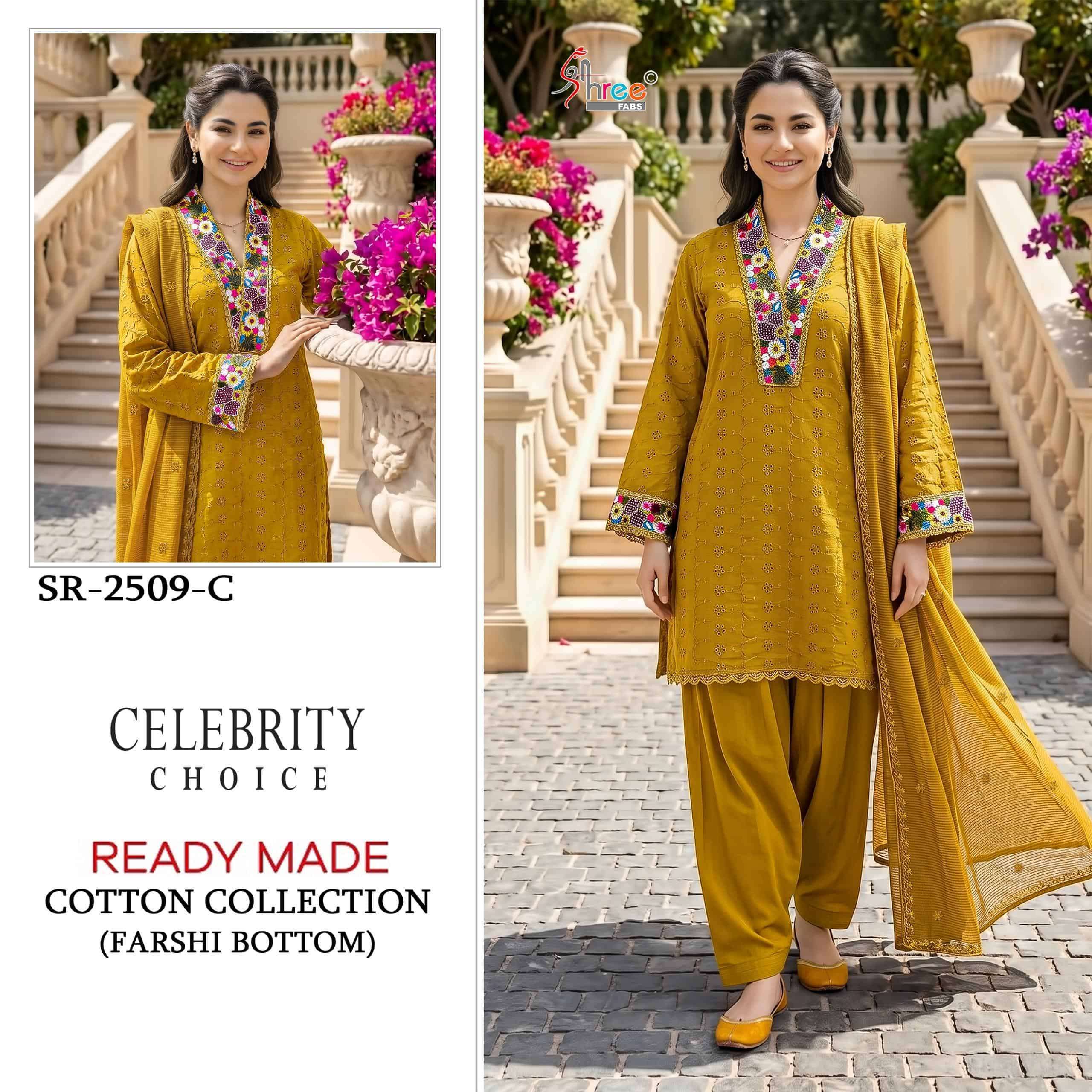 SHREE FAB 2509 CAMBRIC COTTON READYMADE SUIT WHOLESALER BEST RATE 