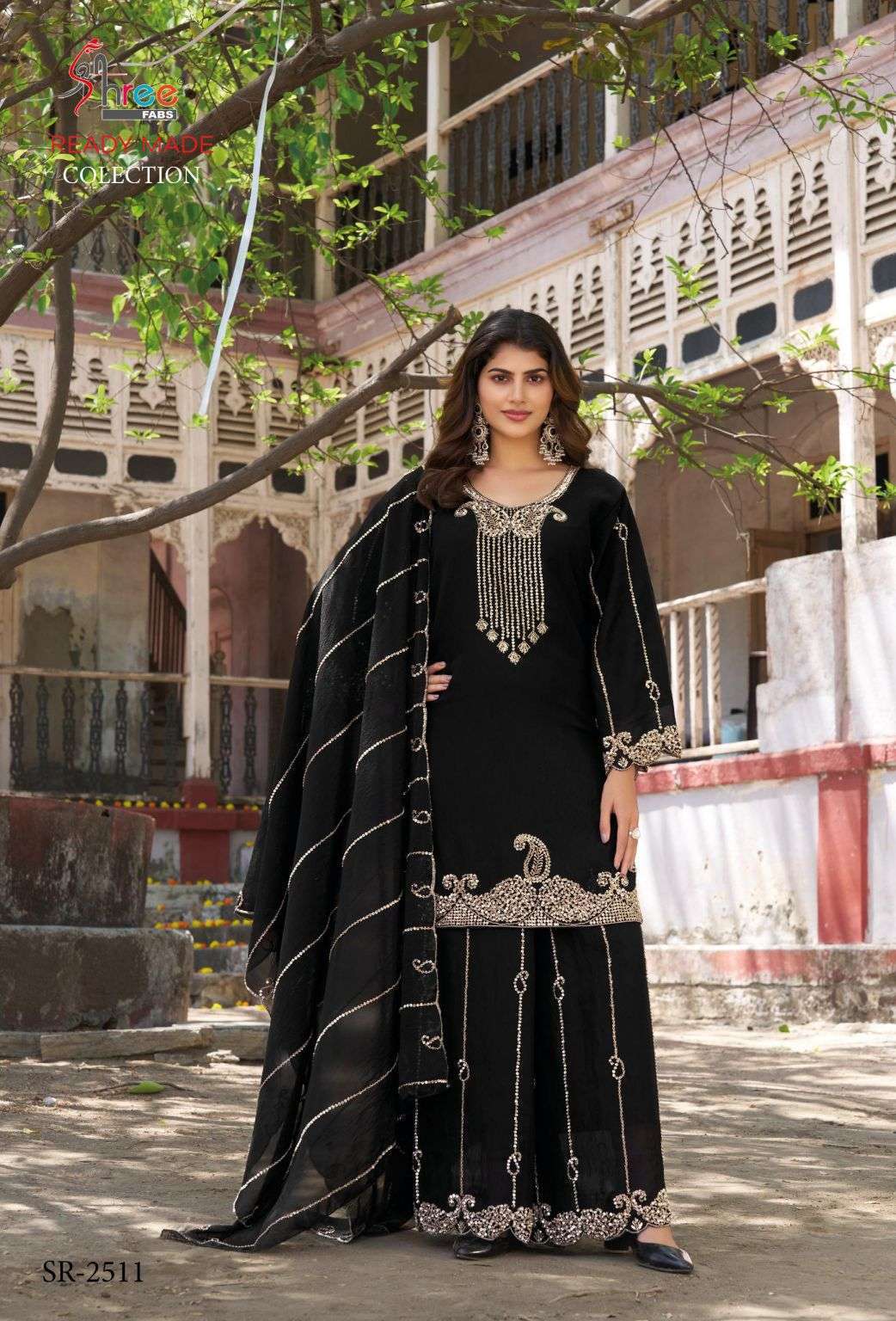 SHREE FAB 2511 COLORS CHIFFON BEATS WORK READYMADE SUIT WHOLESALER BEST RATE 