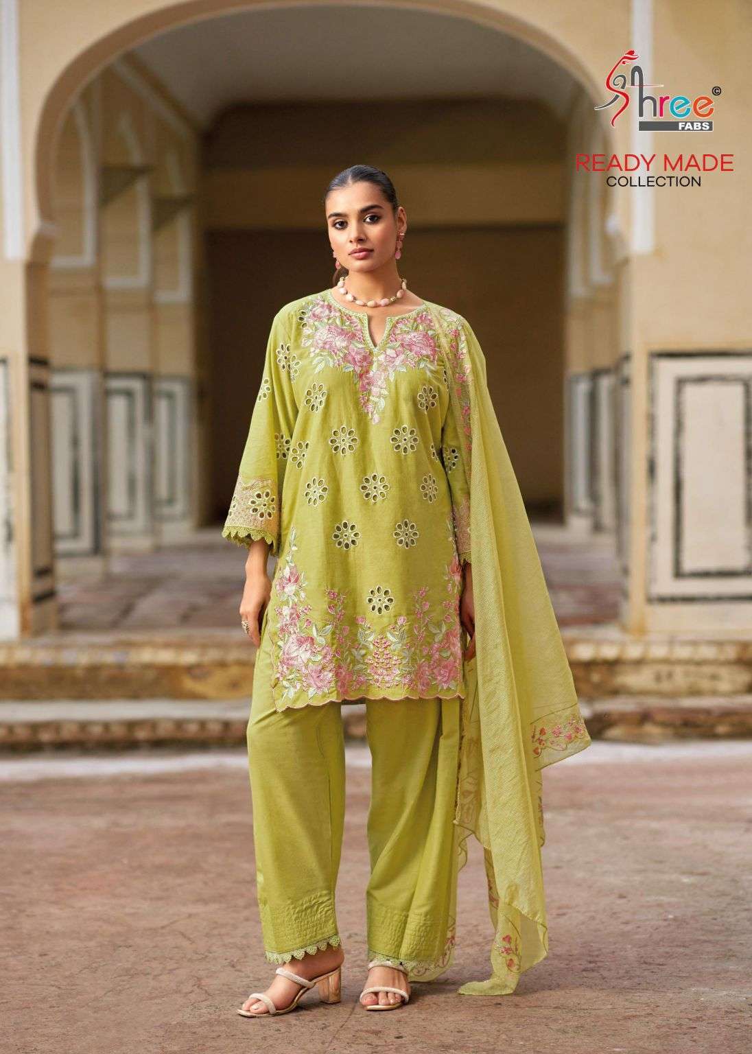 SHREE FAB 2526 SATIN SILK FANCY WORK READYMADE SUIT WHOLESALER BEST RATE DEALER 