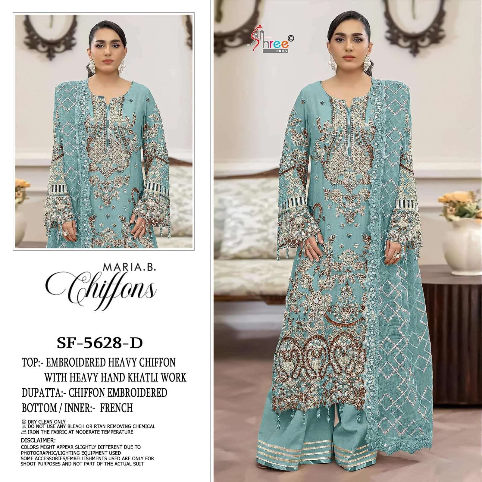 SHREE FAB 5628 FANCY HAND KHATLI WORK EMBROIDERED CHIFFON SALWER KAMEEZ 2026