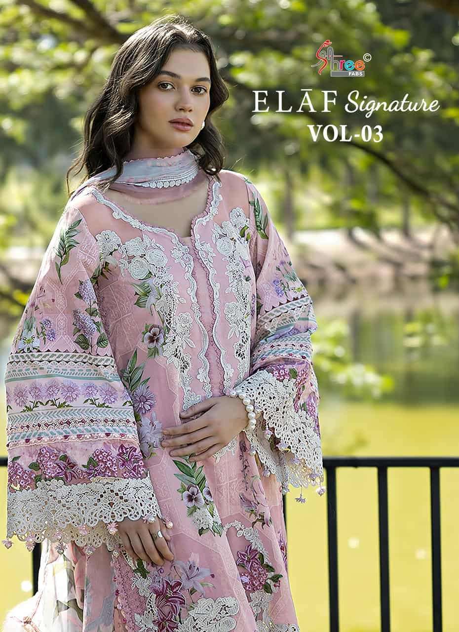 SHREE FAB ELAF SIGNATURE VOL 3 PAKISTANI COTTON SUIT WHOLESALE PRICE 