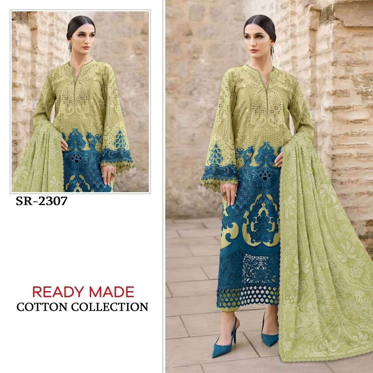 SHREE FAB MARIA B 2307 CAMBRIC COTTON LAWN DESIGNER READYMADE SUIT WHOLESALER 