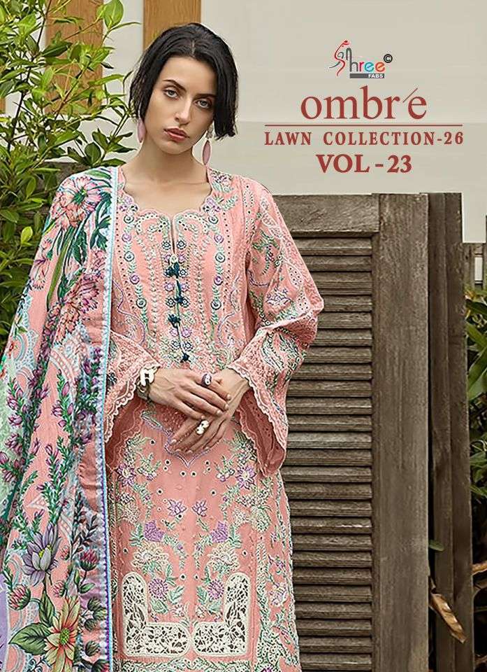 SHREE FAB OMBRE VOL 23 COTTON PAKISTANI EMBROIDERED SALWER KAMEEZ BEST RATE 2026