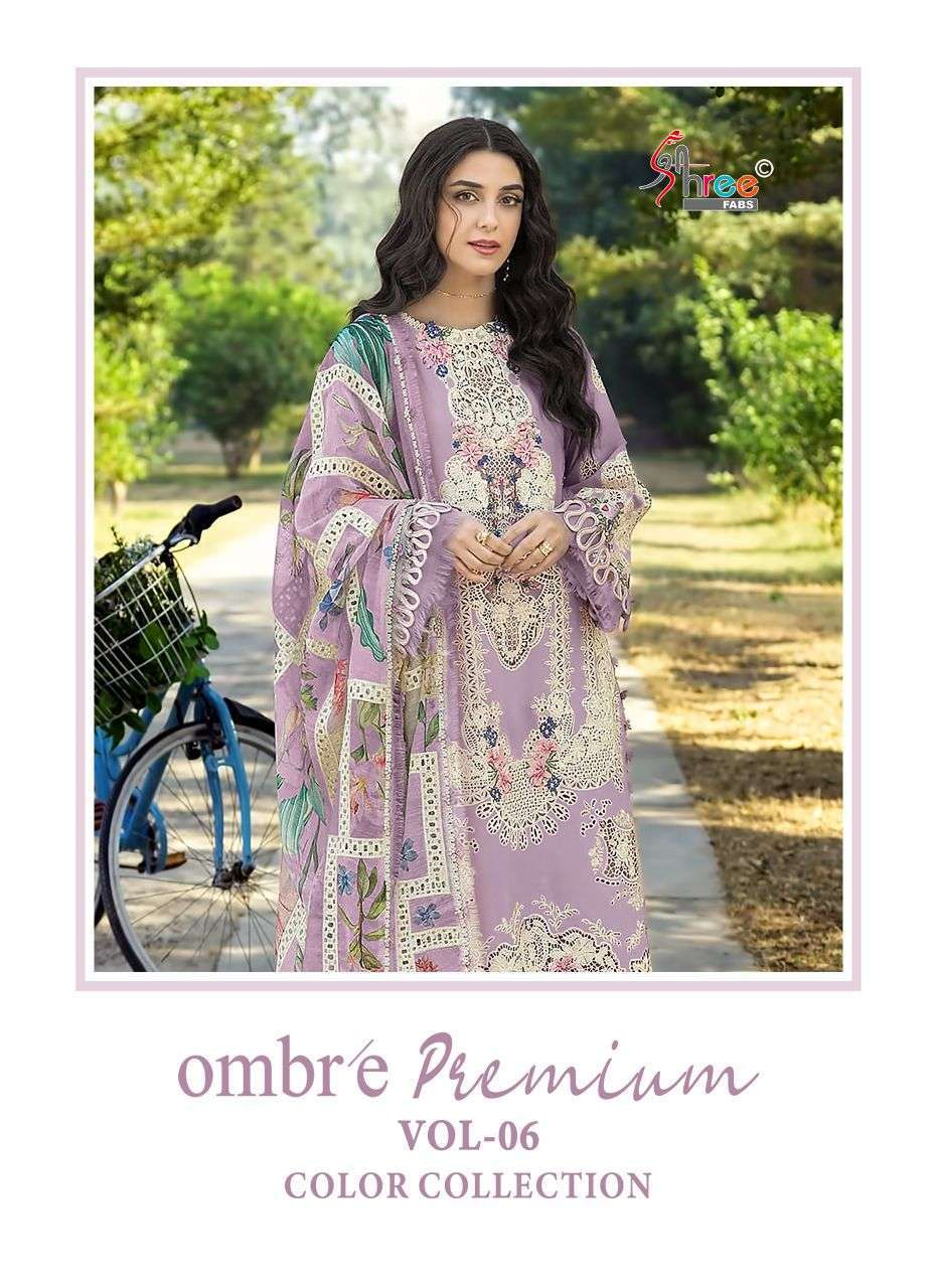 SHREE FAB OMBRE VOL 6 COLORS COLLECTION COTTON SELF EMBROIDERY SUIT WHOLESALER 