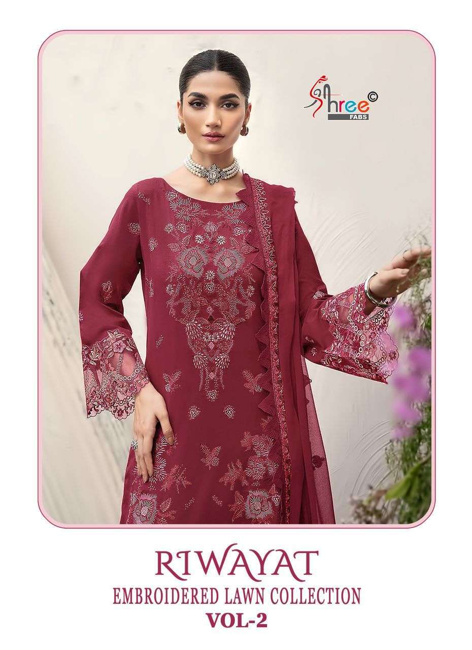 SHREE FAB RIWAYAT VOL 2 COTTON HEAVY EMBROIDERED SALWER KAMEEZ WHOLESALER 