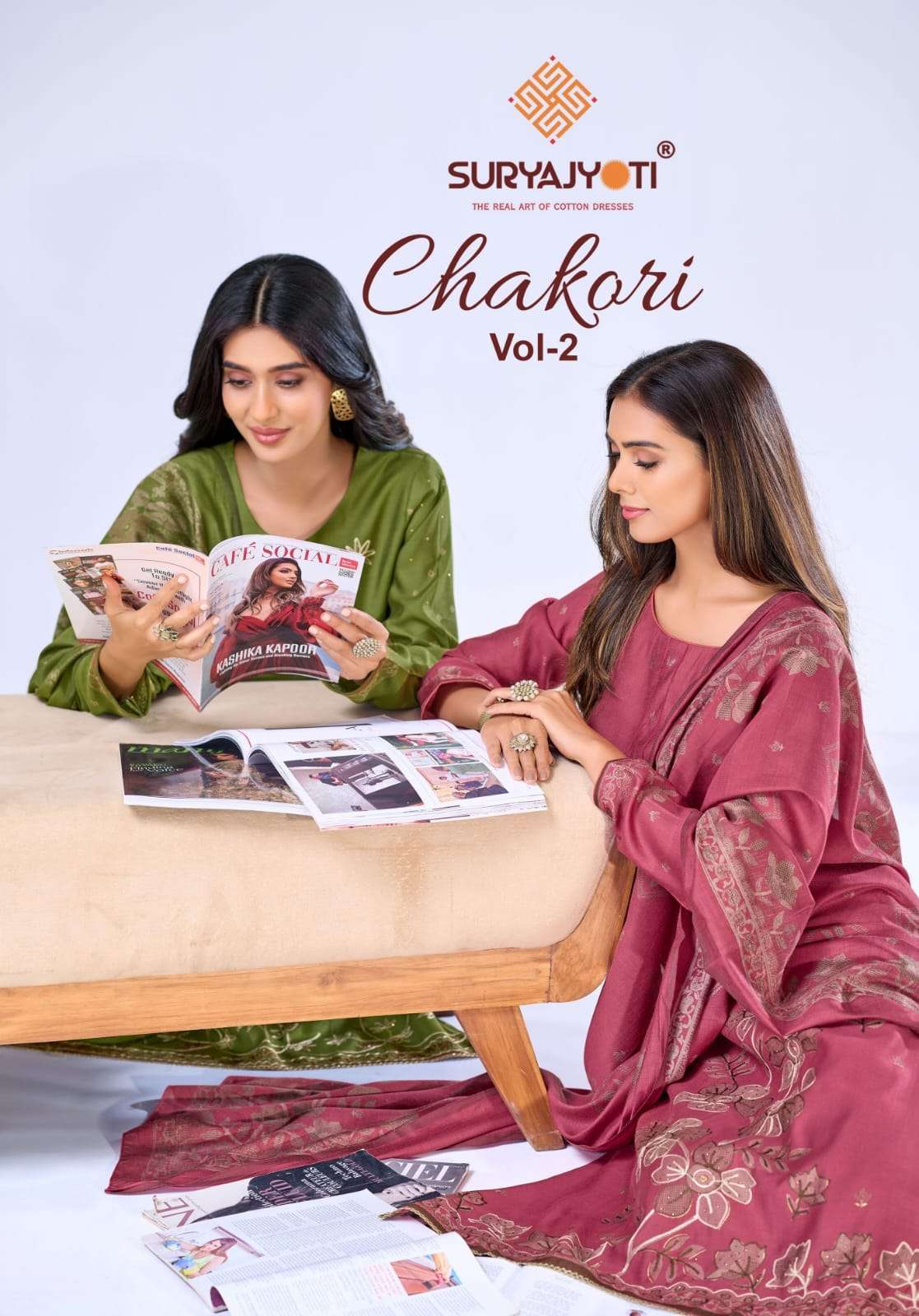 SURYAJYOTI CHAKORI VOL 2 VISCOSE DISCHARGE PRINTED SALWER KAMEEZ SURAT 