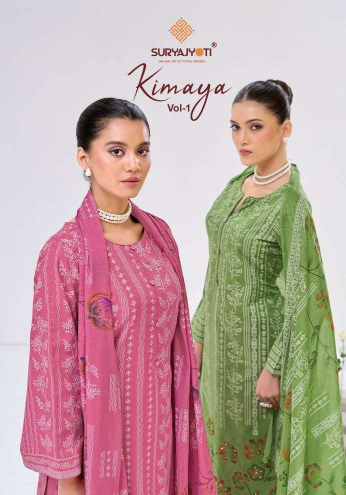 SURYAJYOTI KIMAYA VOL 1 CAMBRIC FANCY EMBROIDERY SUIT WHOLESALER BEST RATE 