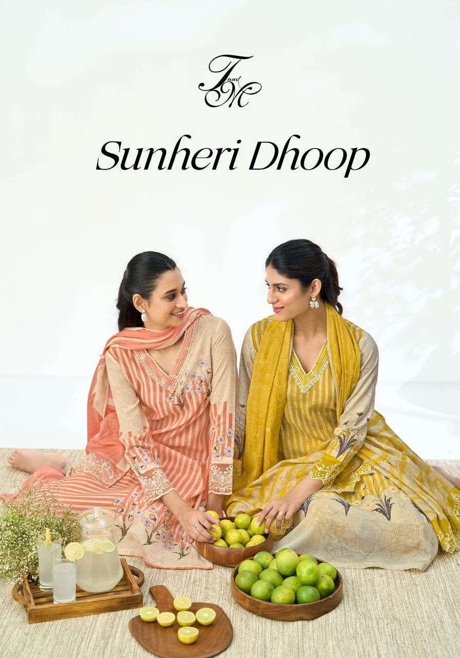 T AND M DESIGNER SUNHERI DHOOP MAL CHANDERI HAND WORK EMBROIDERY SUIT WHOLESALER 