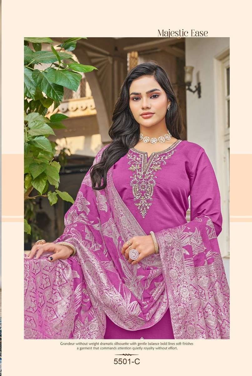 VAMIKA PADMINI VISCOSE ROMAN SILK FANCY HANDWORK READYMADE SUIT WHOLESALER 
