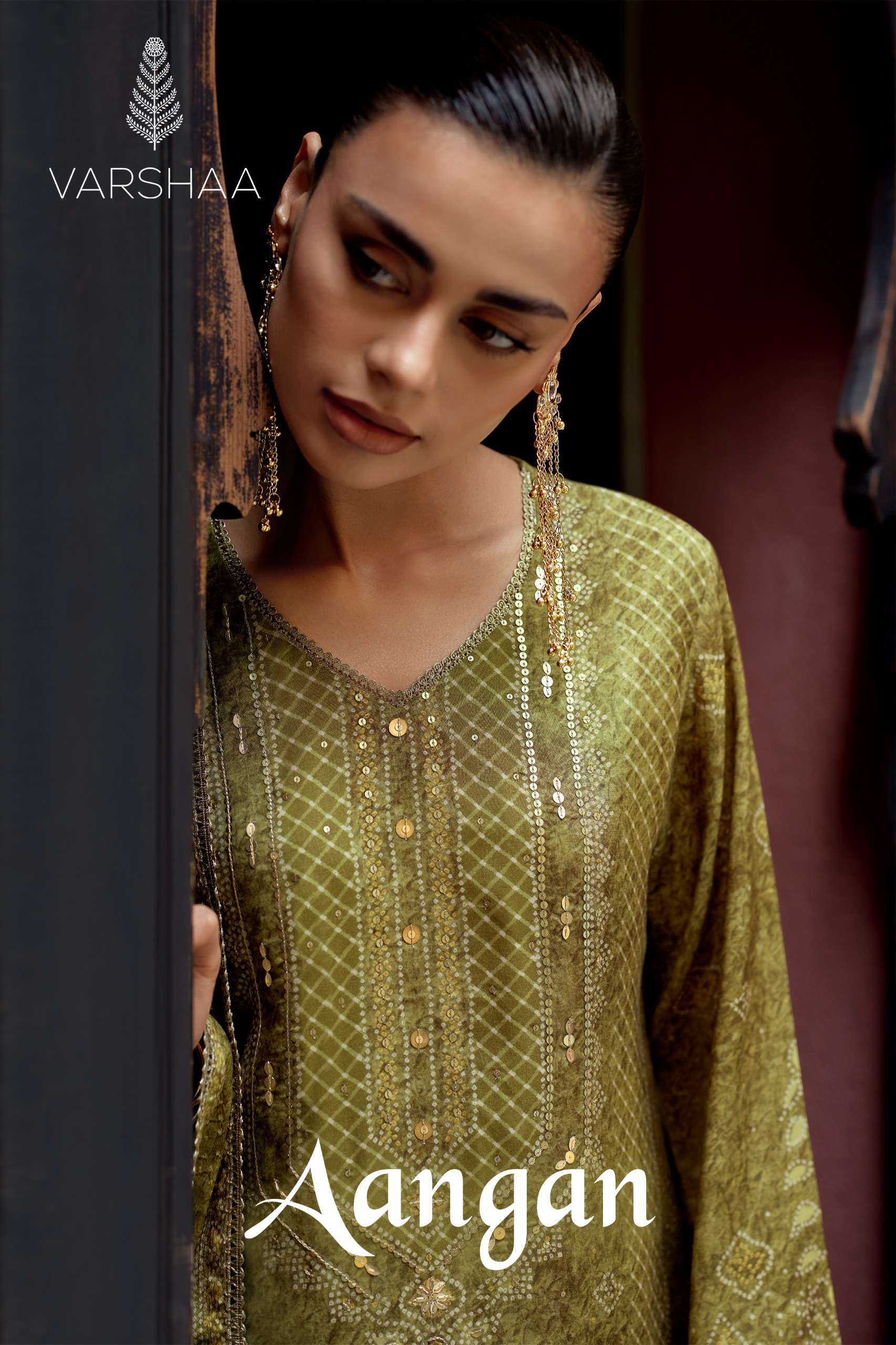 VARSHA FASHION AANGAN VISCOSE MUSLIN HANDWORK SALWER KAMEEZ BEST RATE 