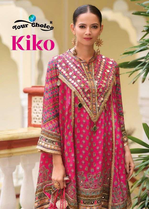 YOUR CHOICE KIKO CHINON PARTY WEAR COLLECTION DHOTI STYLE DRESS EXPORTER 