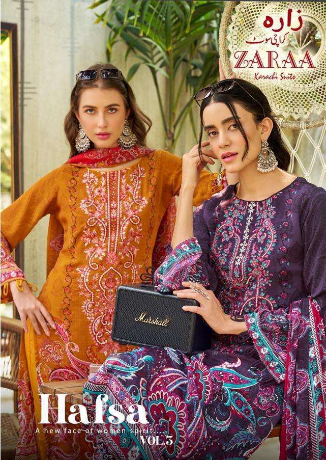 ZARAA HAFSA VOL 3 CREPE FULL EMBROIDERY SALWER KAMEEZ BEST RATE 2026