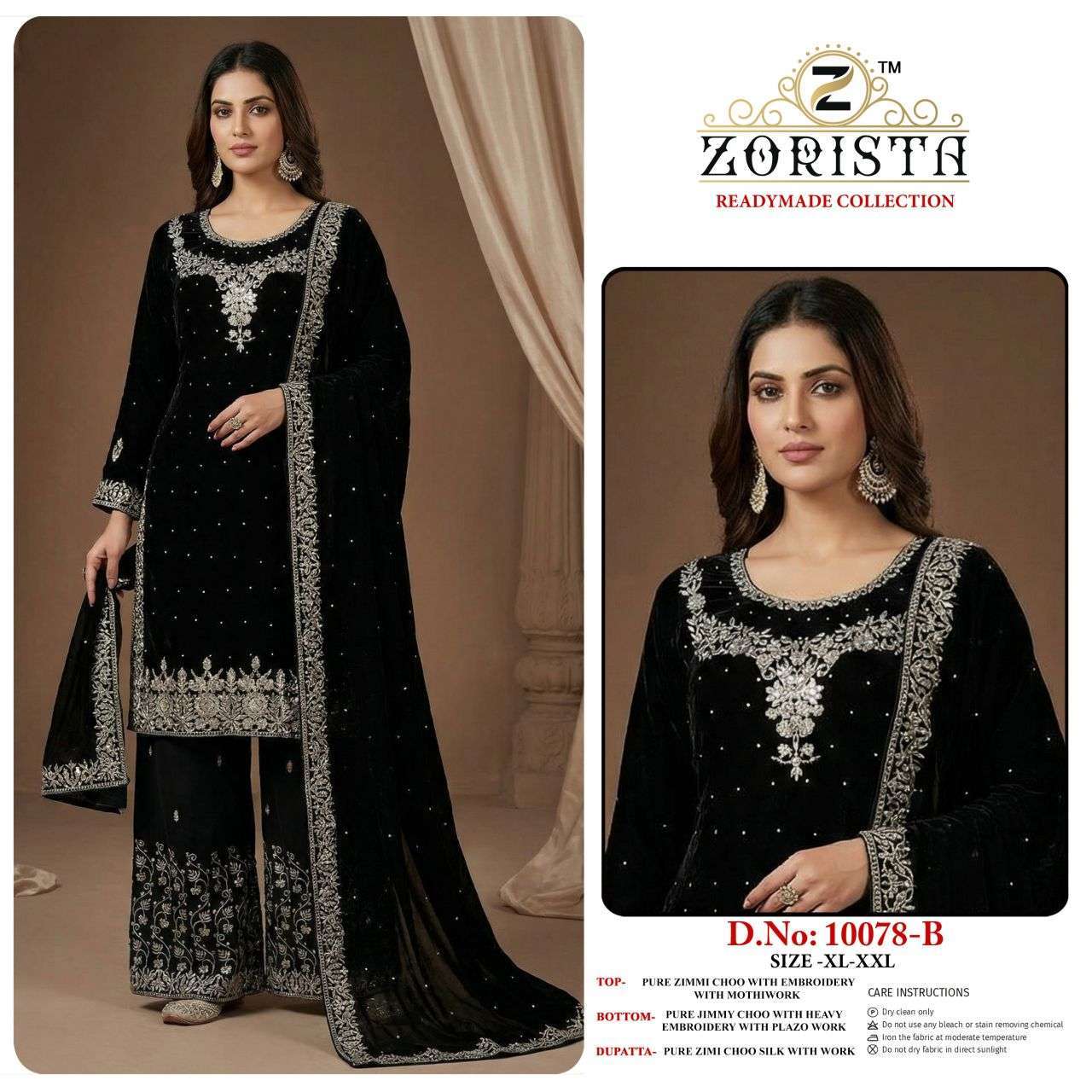 ZORISTA 10078 HEAVY EMBROIDERED JIMI CHU READYMADE SALWER KAMEEZ 
