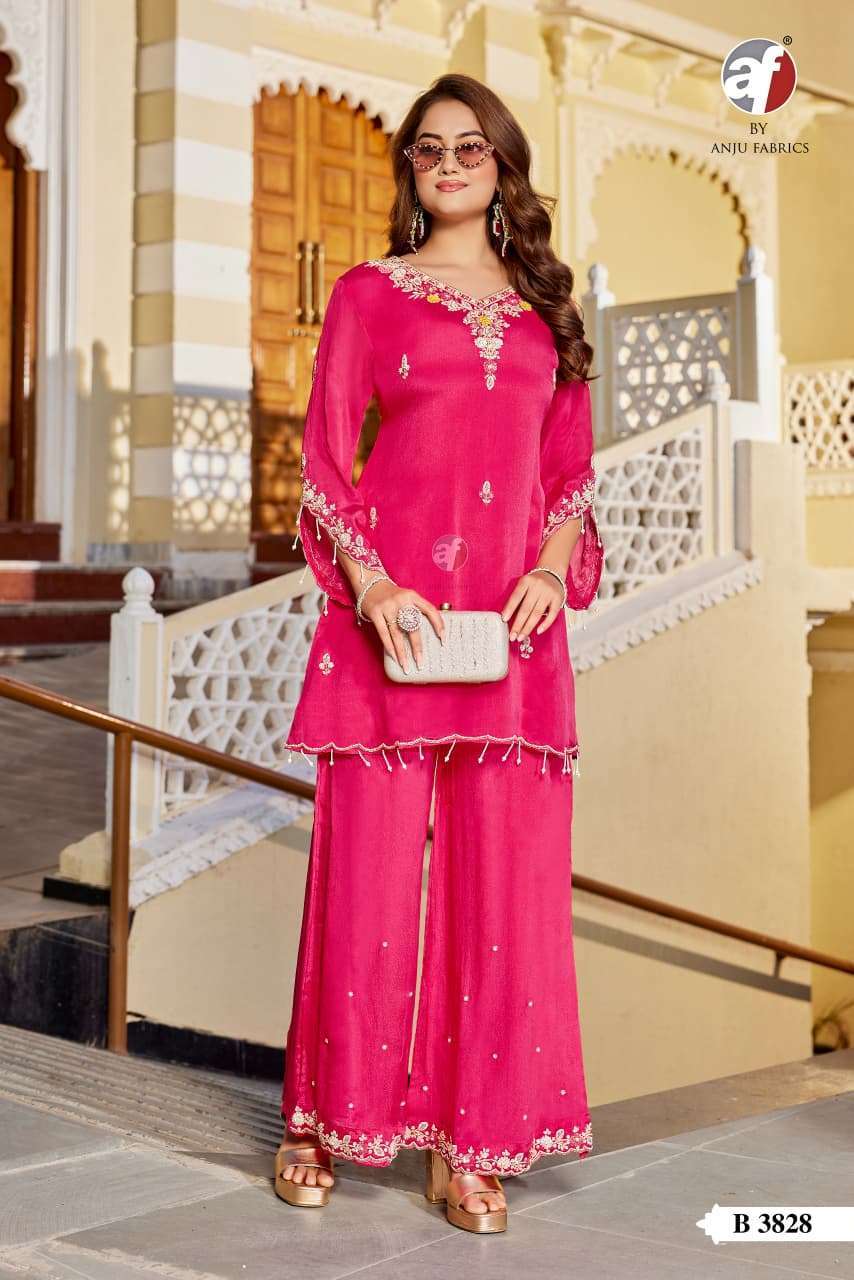 ANJU FABRIC 3823 CHINON CHIFFON HANDWORK CORD SET WHOLESALER 