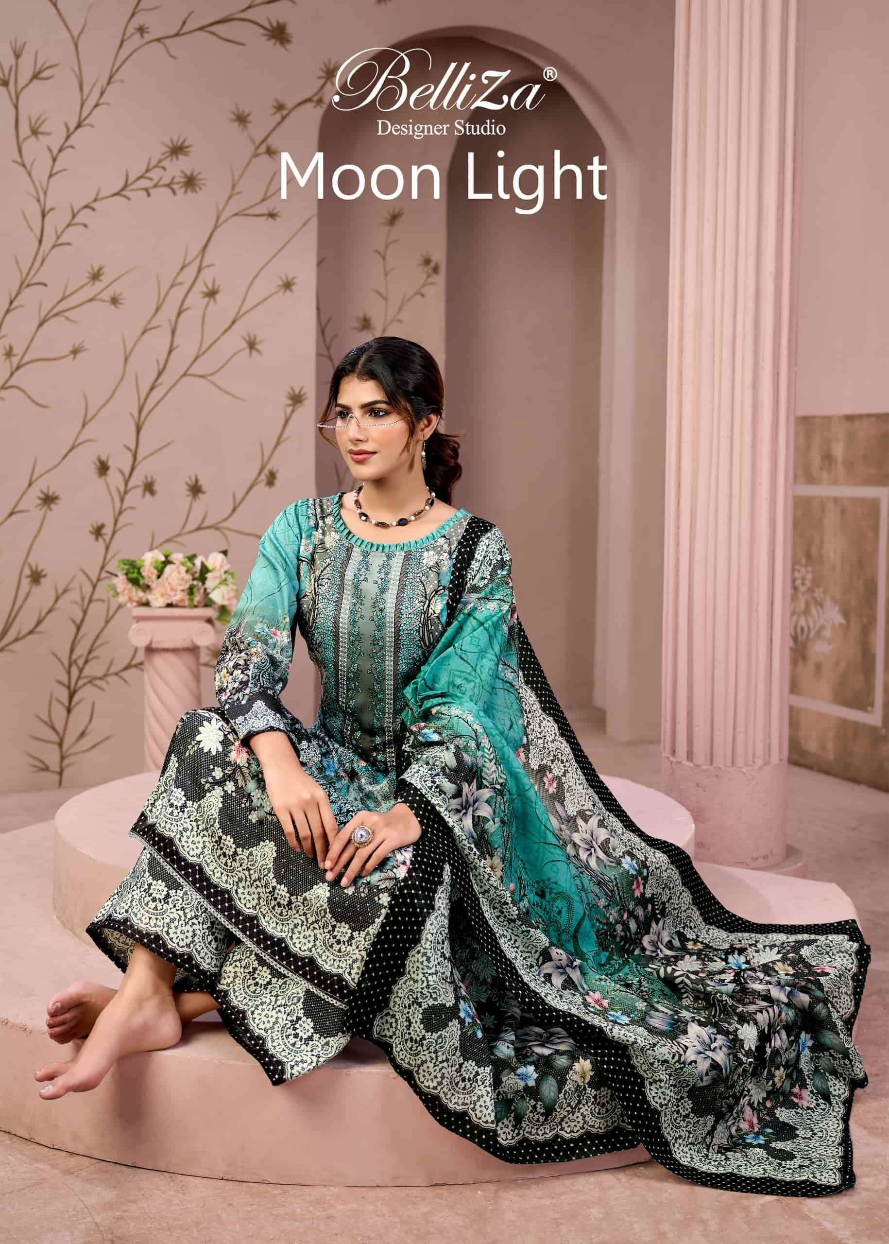 BELLIZA DESIGNER MOON LIGHT JAM COTTON PRINT SALWER KAMEEZ BEST RATE DEALER 