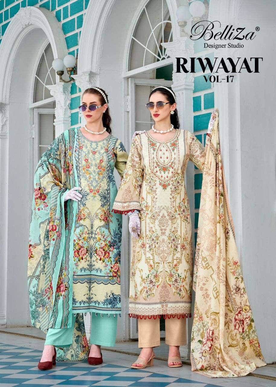 BELLIZA DESIGNER RIWAYAT VOL 17 PURE VISCOSE RAYON SALWER SUIT WHOLESALER 2025