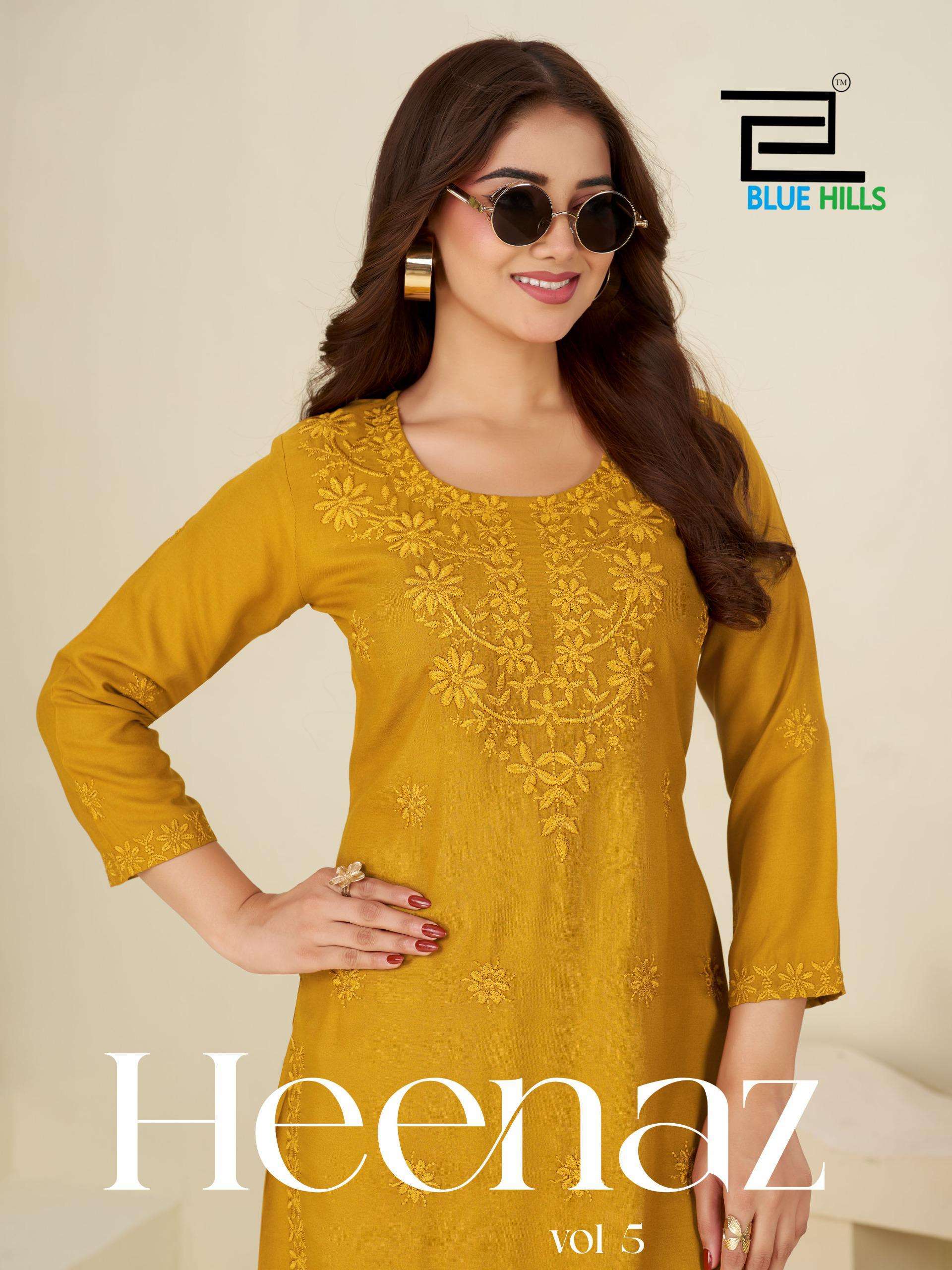 BLUE HILLS HEENAZ VOL 5 RAYON TOP BOTTOM COLLECTION WHOLESALER 