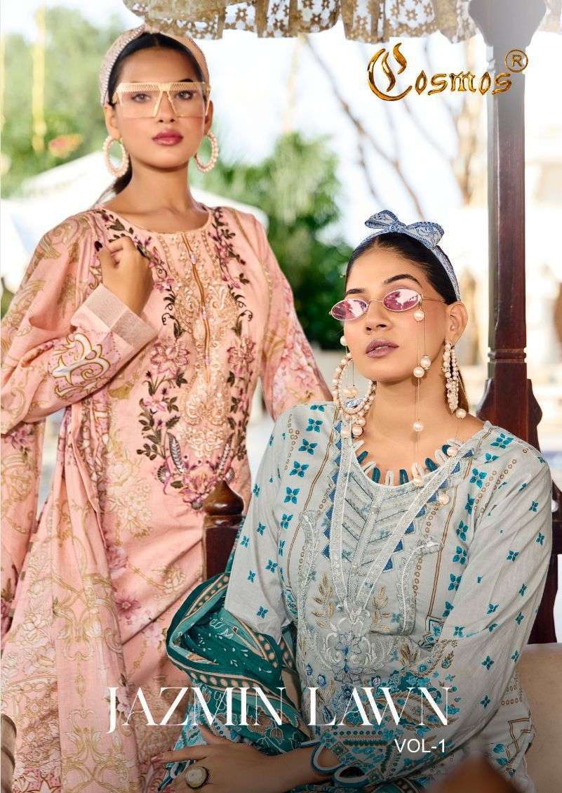 COSMOS JAZMIN LAWN COTTON PAKISTANI SUIT WHOLESALER BEST RATE 2026