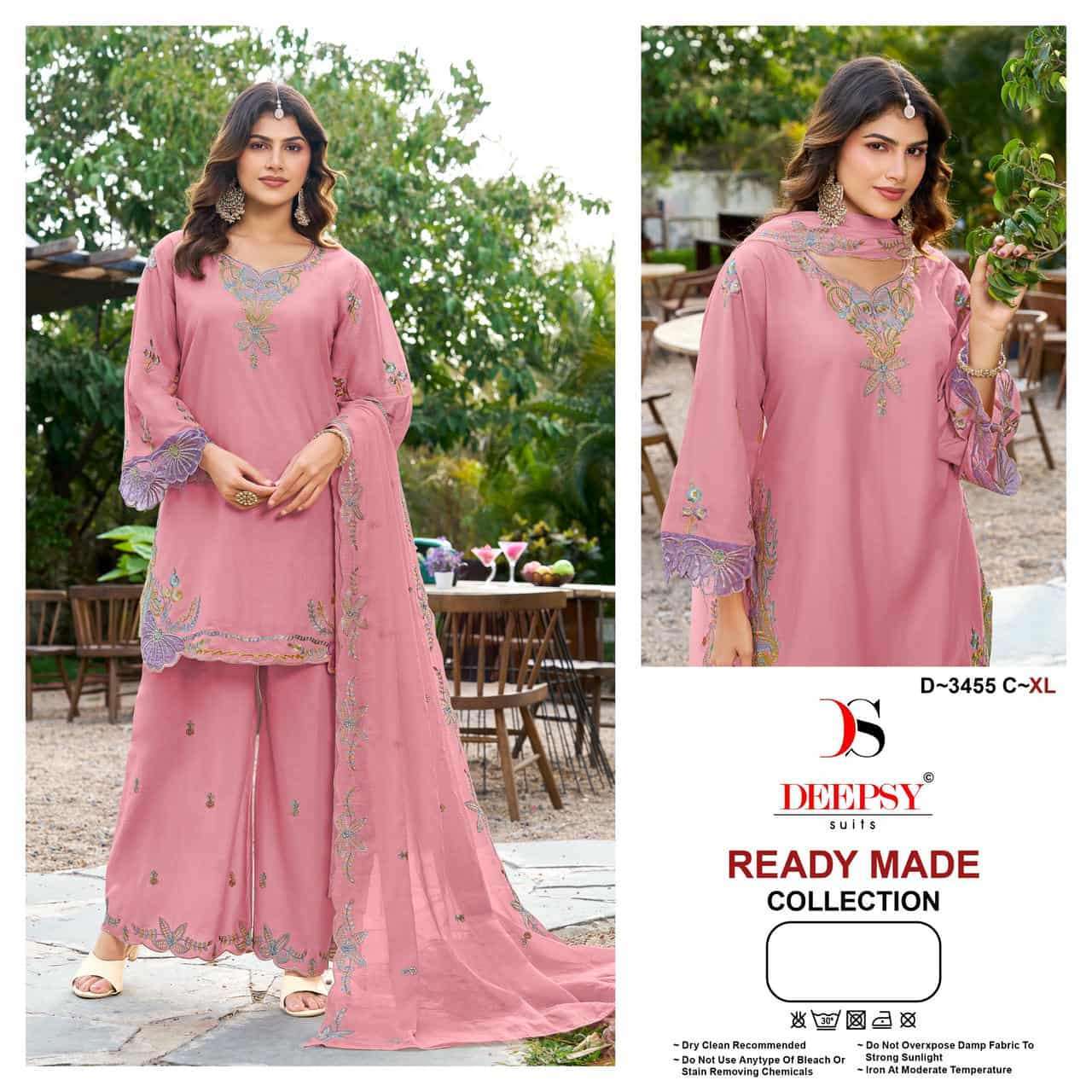 DEEPSY SUIT 3455 PURE COTTON EMBROIDERED READYMADE SALWER KAMEEZ BEST RATE 