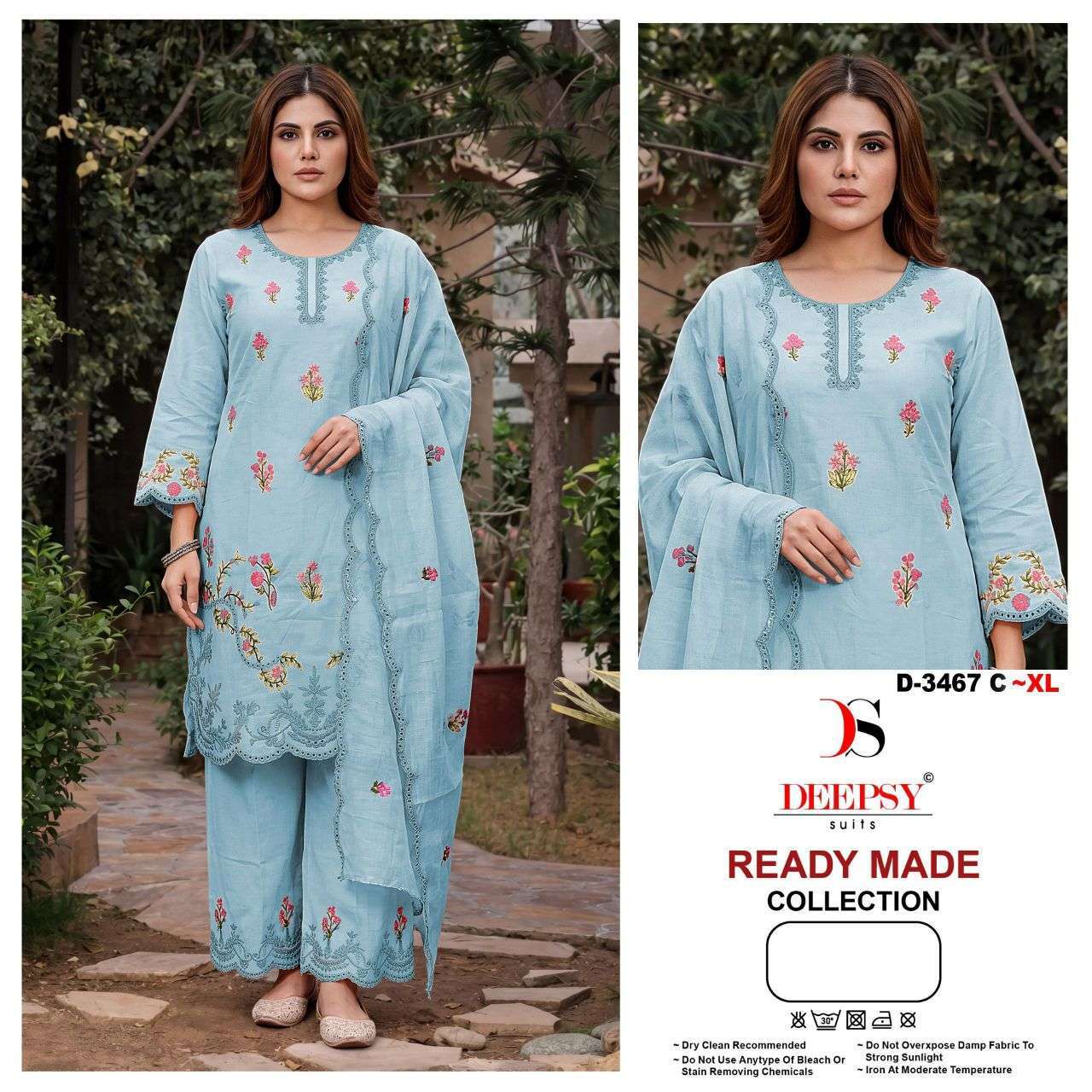 DEEPSY SUIT 3473 TISSUE SILK HEAVY WORK READYMADE SALWER KAMEEZ 