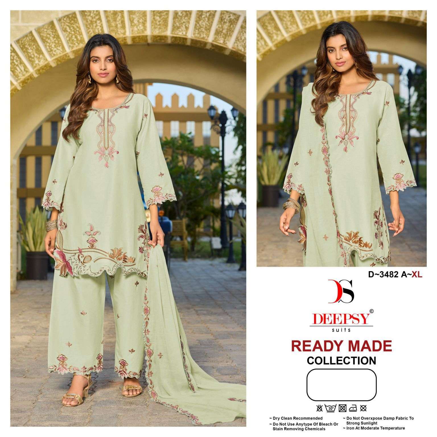 DEEPSY SUIT 3482 COTTON WITH HEAVY EMBROIDERED SUIT WHOLESALER BEST RATE 