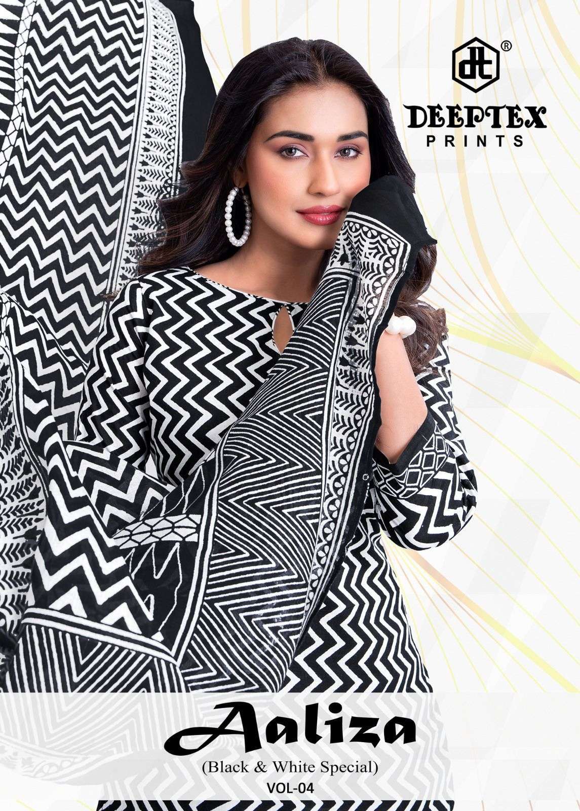 DEEPTEX AALIZA BLACK AND WHITE VOL 4 PURE COTTON DRESS CATALOGUE WHOLESALER 2026