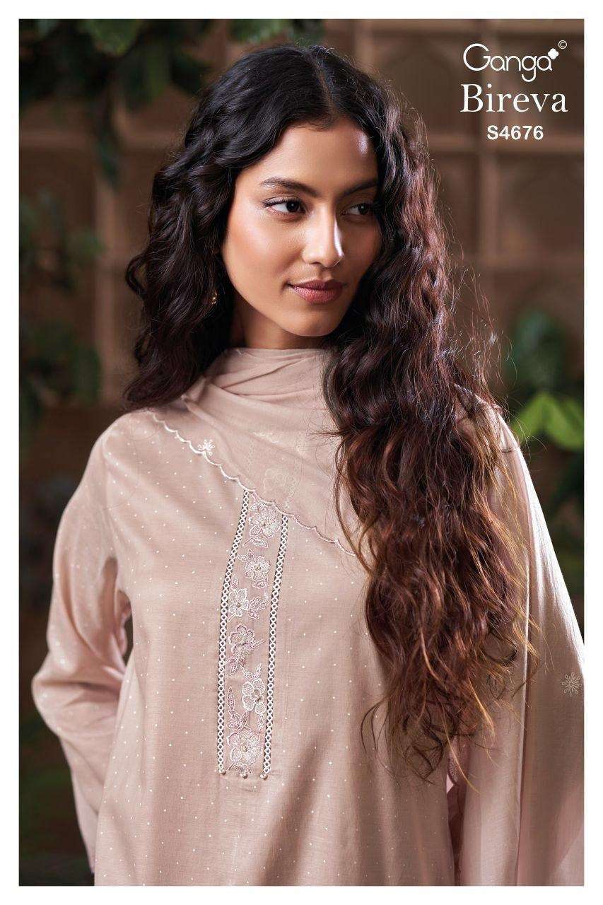 GANGA FASHION BIREVA 4676 PURE BEMBERG SALWER KAMEEZ BEST RATE 