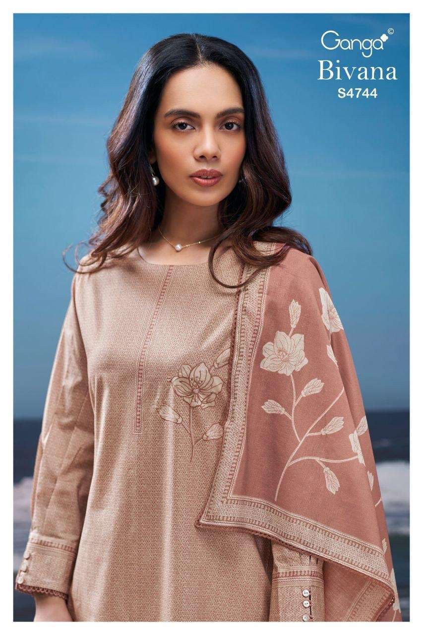 GANGA FASHION BIVANA 4744 HAND WORK SALWER KAMEEZ BEST RATE DEALER 2026