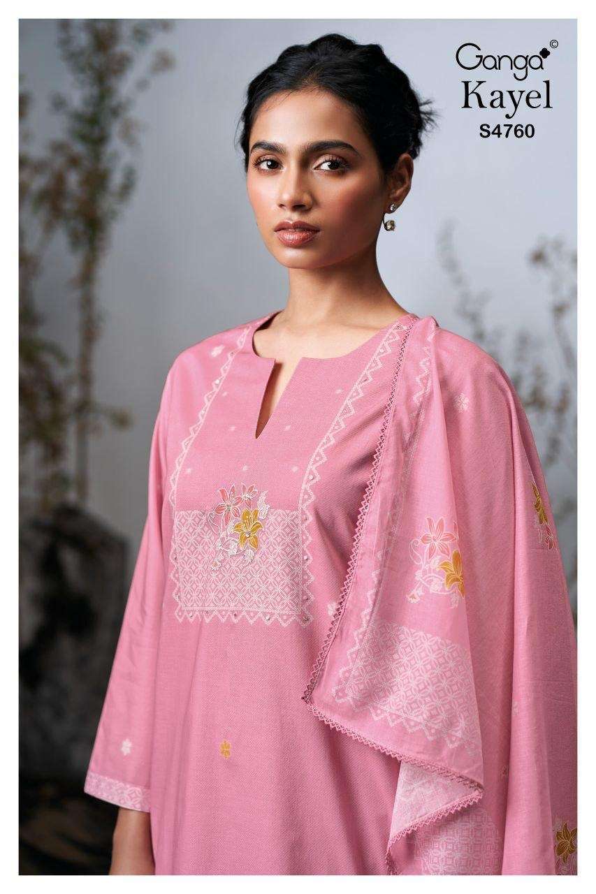 GANGA FASHION KAYEL 4760 COTTON PRINT HAND EMBRODERY SUIT WHOLESALER BEST RATE 