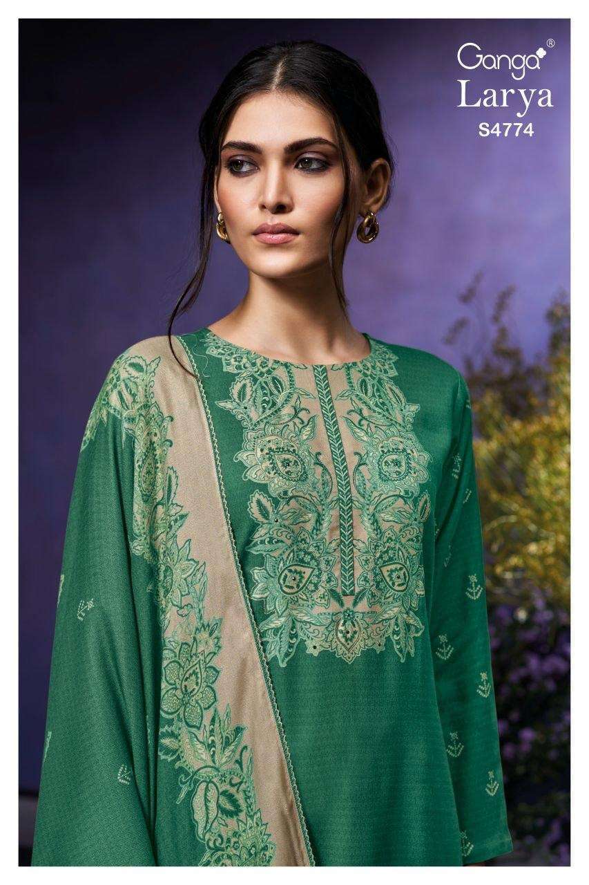 GANGA FASHION LARYA 4774 COTTON WITH HAND EMBROIDERY SUIT WHOLESALER BEST RATE 