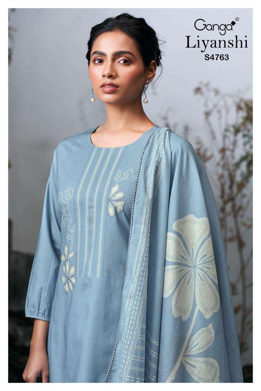 GANGA FASHION LIYANSHI 4763 HAND EMBROIDERED SUIT WHOLESALER 2026