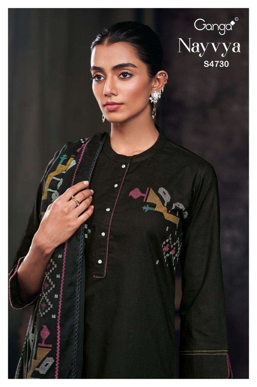 GANGA FASHION NAYVYA 4730 COLORS COTTON FANCY EMBROIDERD SALWER KAMEEZ BEST RATE DEALER 