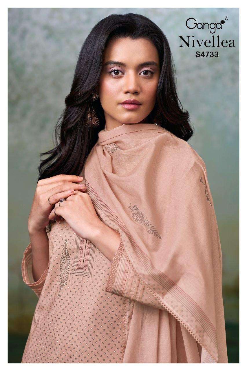 GANGA FASHION NIVELLEA 4733 COTTON PRINT HANDWORK SALWER KAMEEZ BEST RATE 2026