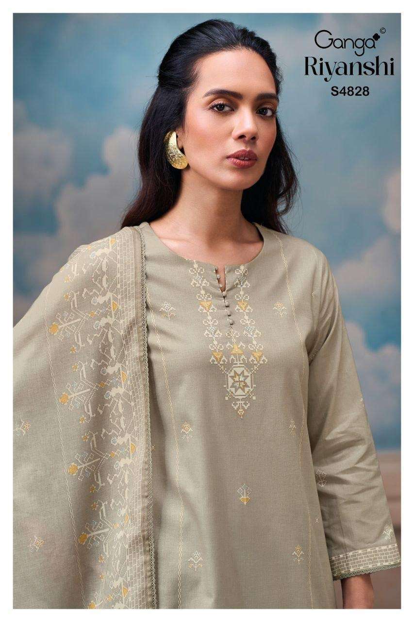 GANGA FASHION RIYANSHI 4828 COTTON PRINTED SALWER KAMEEZ BEST RATE EXPORTER 