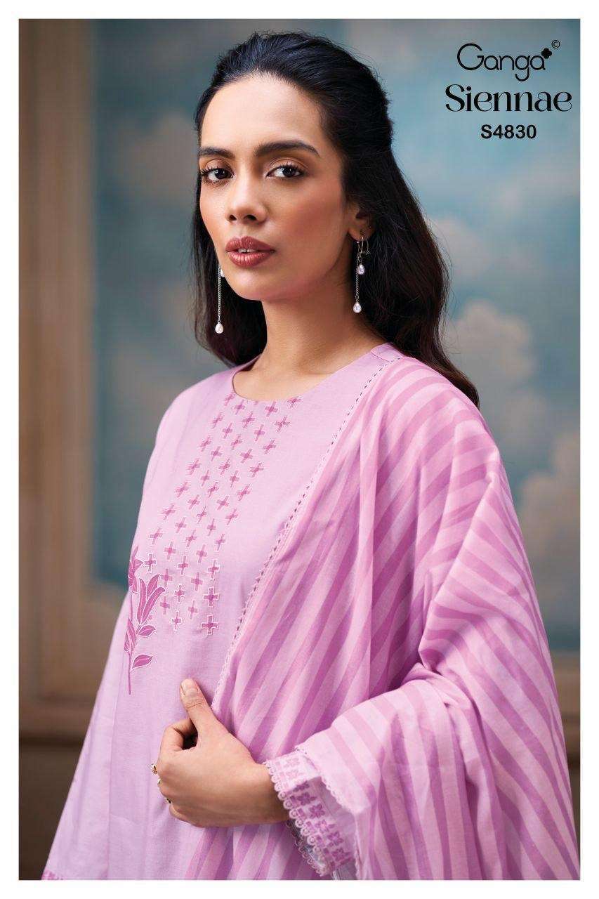 GANGA FASHION SIENNAE 4830 COTTON PRINT EMBROIDERED SALWER KAMEEZ BEST RATE 2026