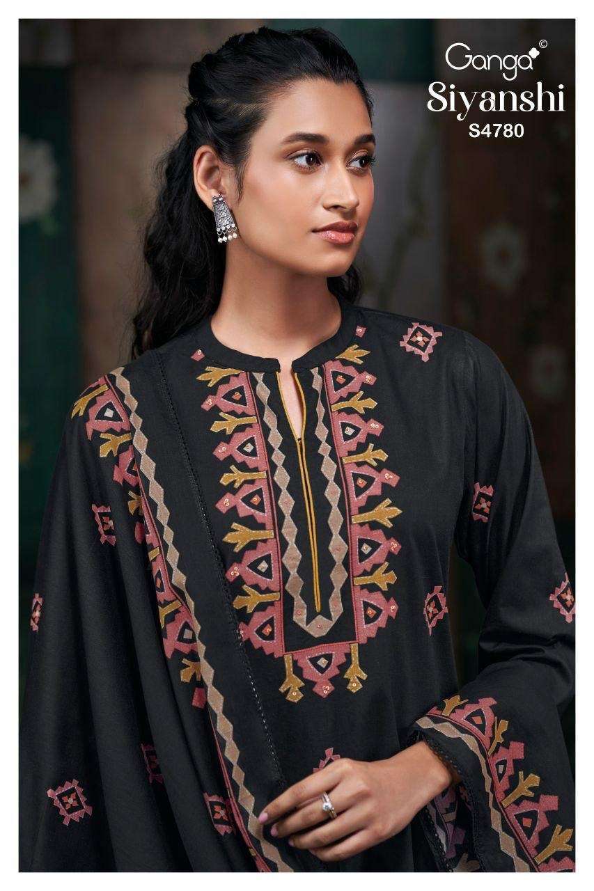 GANGA FASHION SIYANSHI 4780 COTTON PRINT HANDWORK DESIGNER SUIT WHOLESALER 2026