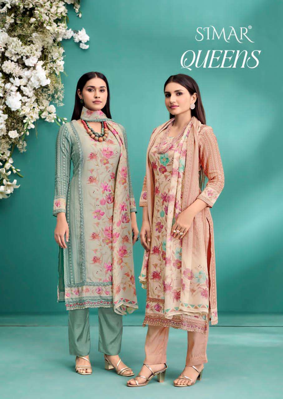 GLOSSY SIMAR QUEENS FANCY MUSLIN LADIES SUIT WHOLESALER BEST RATE 2026