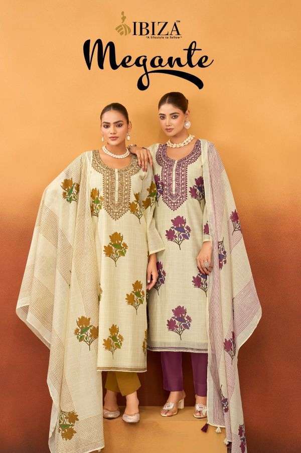 IBIZA SUIT MEGANTE MAL COTTON PRINT EMBROIDERED SALWER KAMEEZ BEST RATE 2026