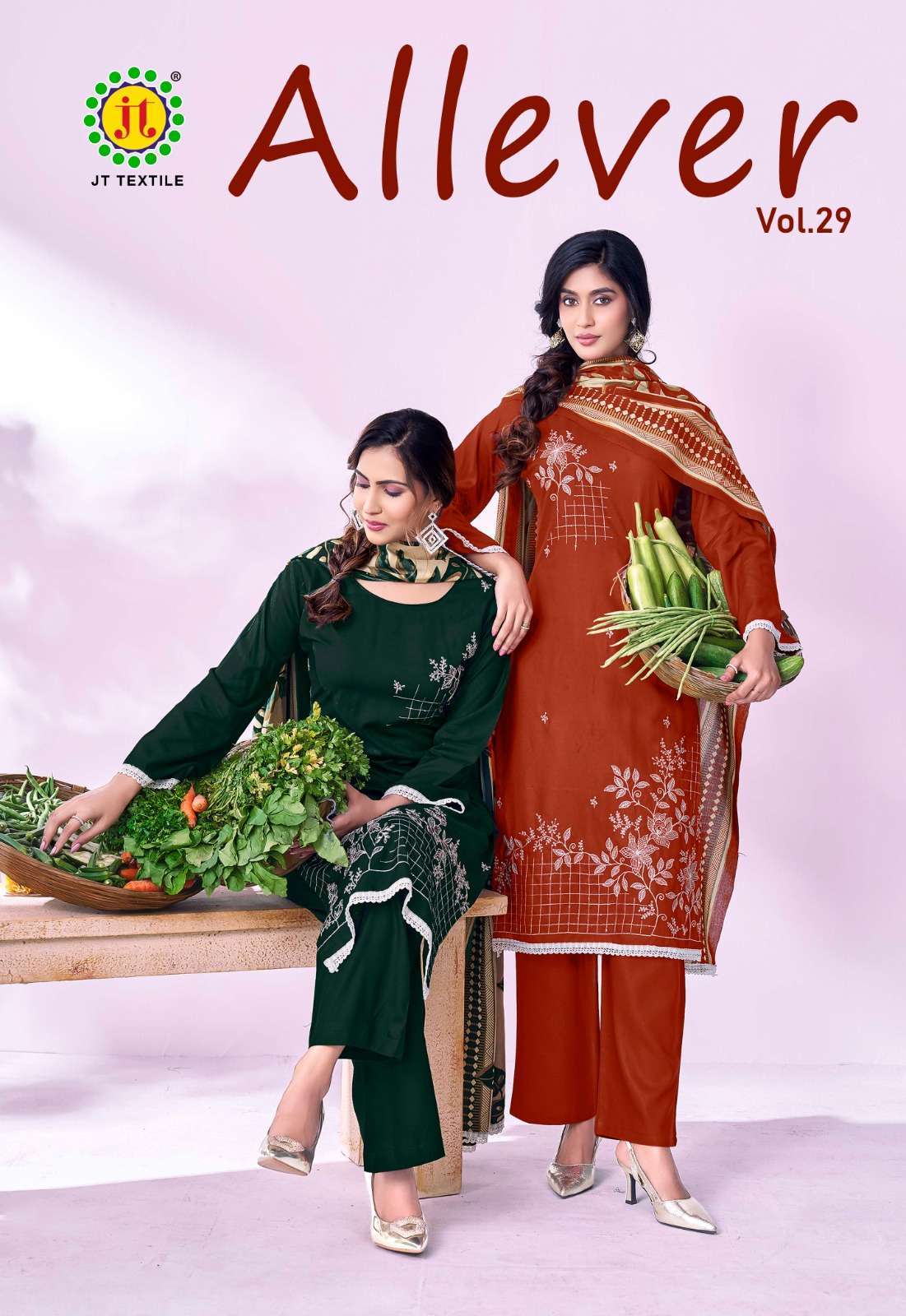 JT TEXTILE ALLEVER VOL 29 RAYON SALWER SUIT WHOLESALER 
