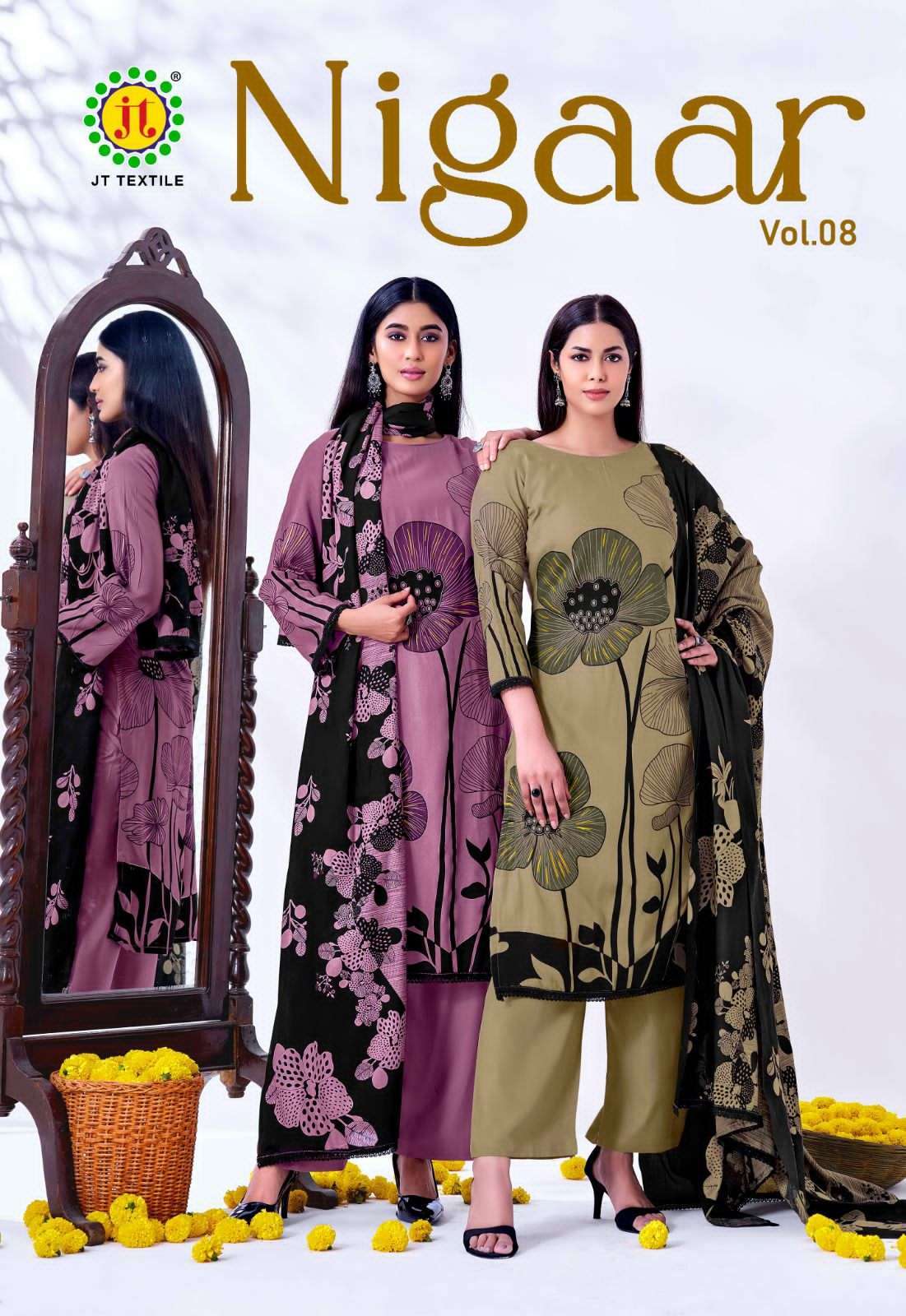 JT TEXTILE NIGAAR VOL 8 RAYON DRESS WHOLESALER BEST RATE 2026