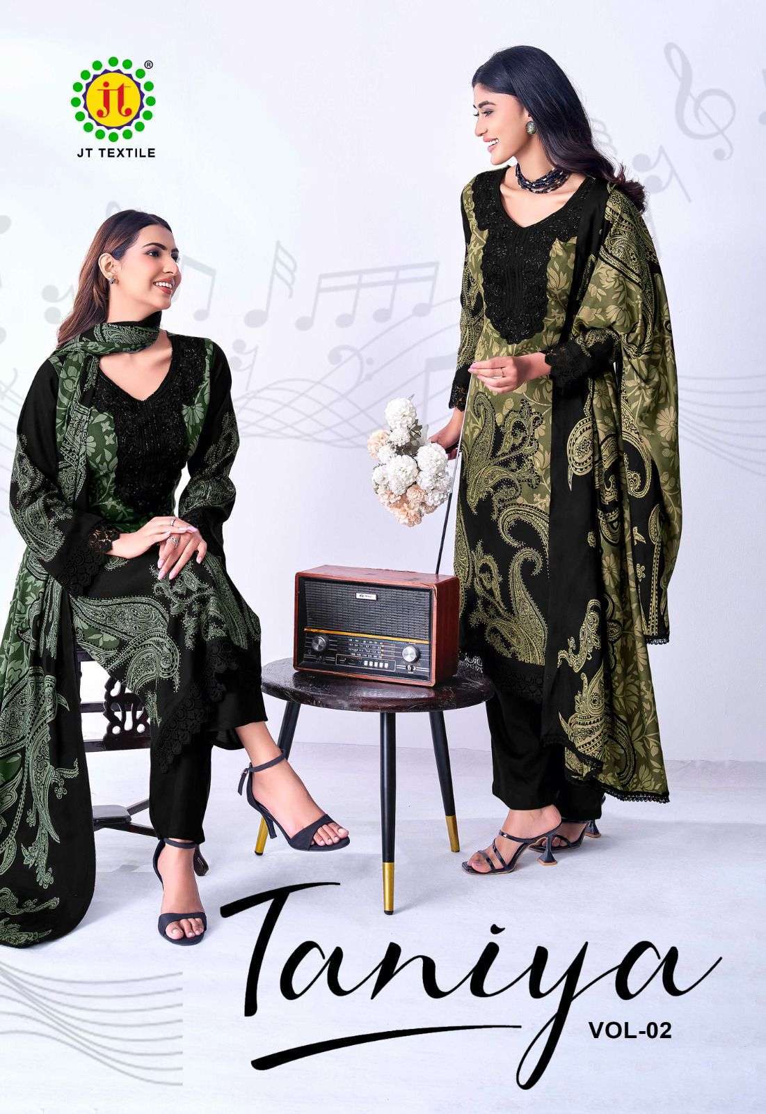 JT TEXTILE TANYA VOL 2 RAYON FANCY EMBROIDERED SALWER KAMEEZ BEST RATE DEALER 