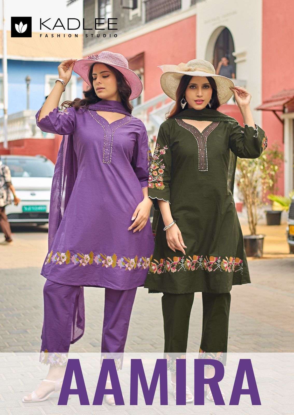 KADLEE AAMIRA DHABU COTTON THREAD WORK READYMADE SALWER KAMEEZ BEST RATE 