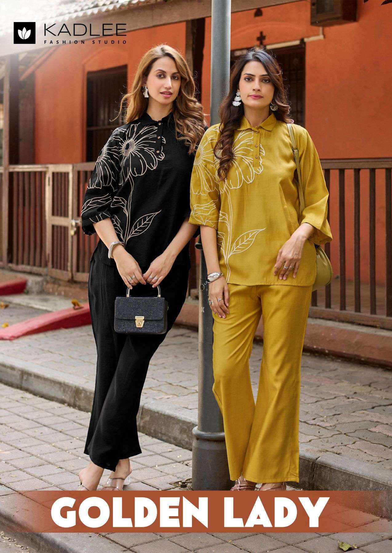 KADLEE GOLDEN LADY VISCOSE THREAD WORK DESIGNER 2 PIC SET WHOLESALER 