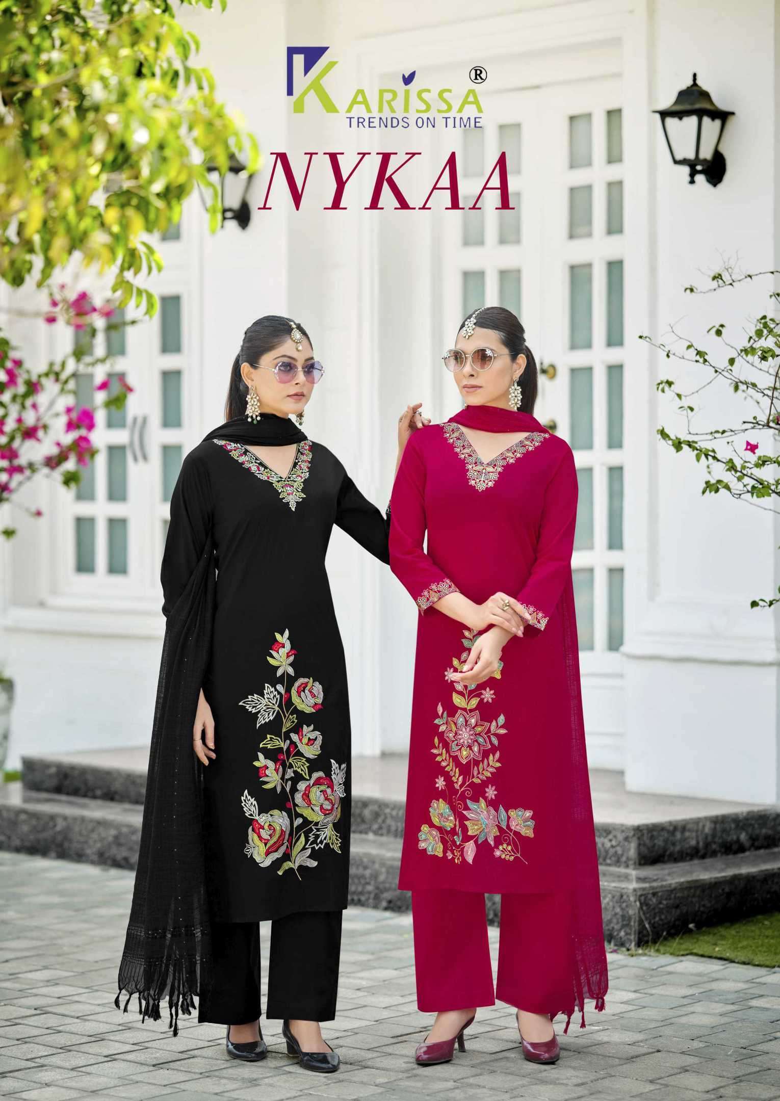 KARISSA NYKAA 1001 TO 1004 SERIES THREAD HANDWORK COTTON READYMADE SALWER KAMEEZ 
